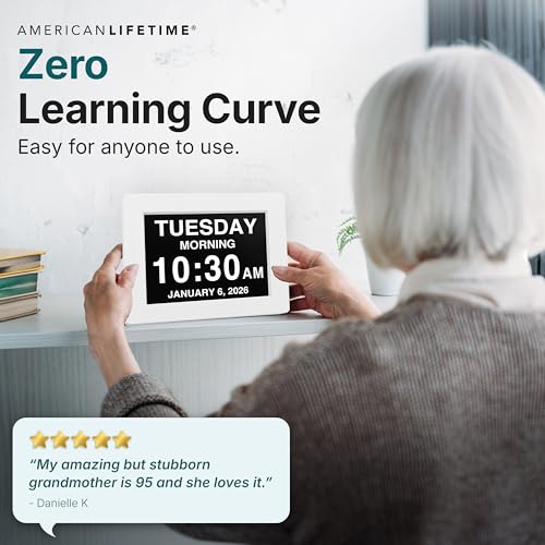 Dementia Clock (White / 15 Inches)