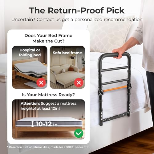 C1 Fold Bed Rails for Elderly Adults Safety (C1F (Foldable))