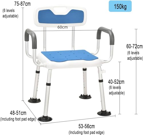 Shower Chair with Arms and Back for Inside Shower (C)