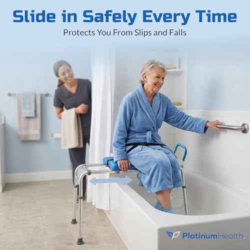 Roundabout 2.0 Sliding Transfer Bench with Rotating Seat. Padded for Warmth