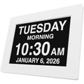 New 2026】 Dementia Digital Clock for Seniors (White / 8 inches)