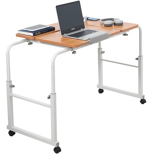 Tilting Mobile Over the Bed and Recliner Table (Light Wood)