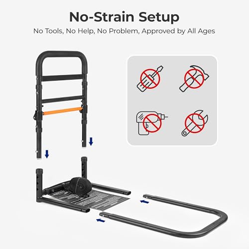 Bed Rails for Elderly Adults Safety for 350lbs (C1F Pro (Foldable NEW))