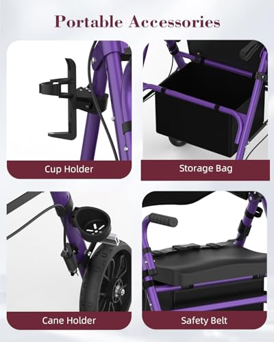Walkers for Seniors with Seat (Purple)