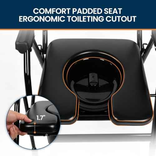 Foldable Commode Chair (Black)