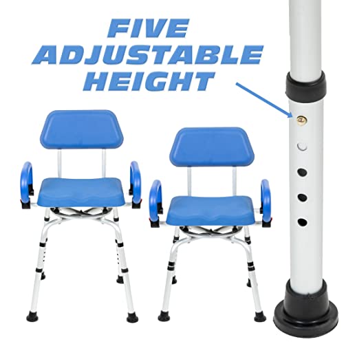 ILG 638 Swivel Pivoting Shower Chair for Bathtub and Shower with Padded Seat (Shower Chair)