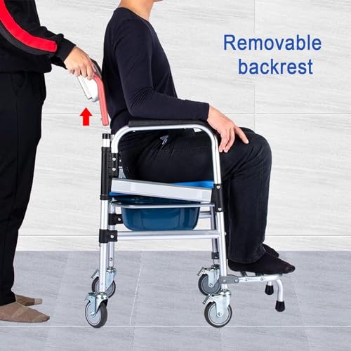 Mobile Bedside Shower with Detachable Bucket for Elder Disabled People (E)