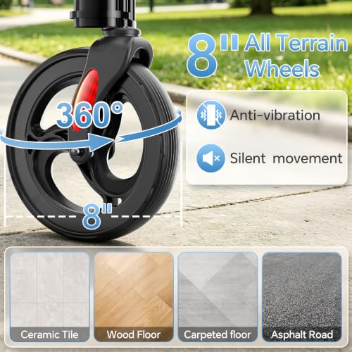 Foldable 3 Wheel Walkers for Seniors (Standard / Shiny Black)